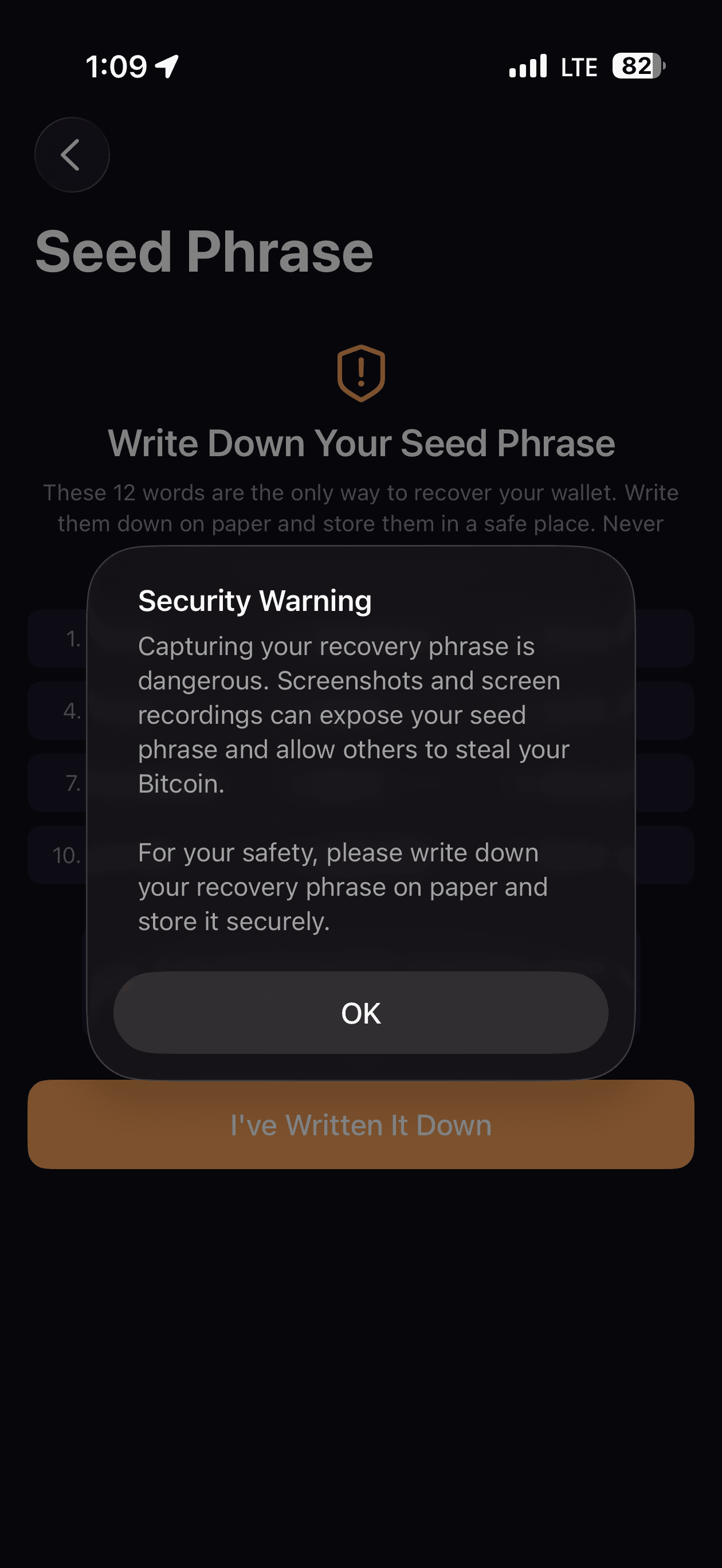 Seed warning